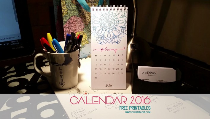 FREE PRINTABLE – “2016 Mandalas Calendar”